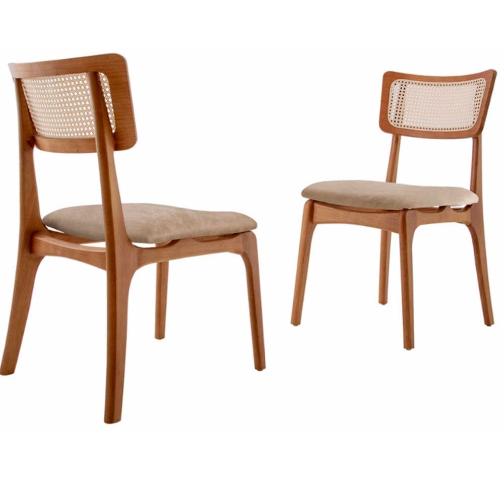 Conjunto com 2 cadeiras Viena em Madeira Maciça para Sala de Jantar