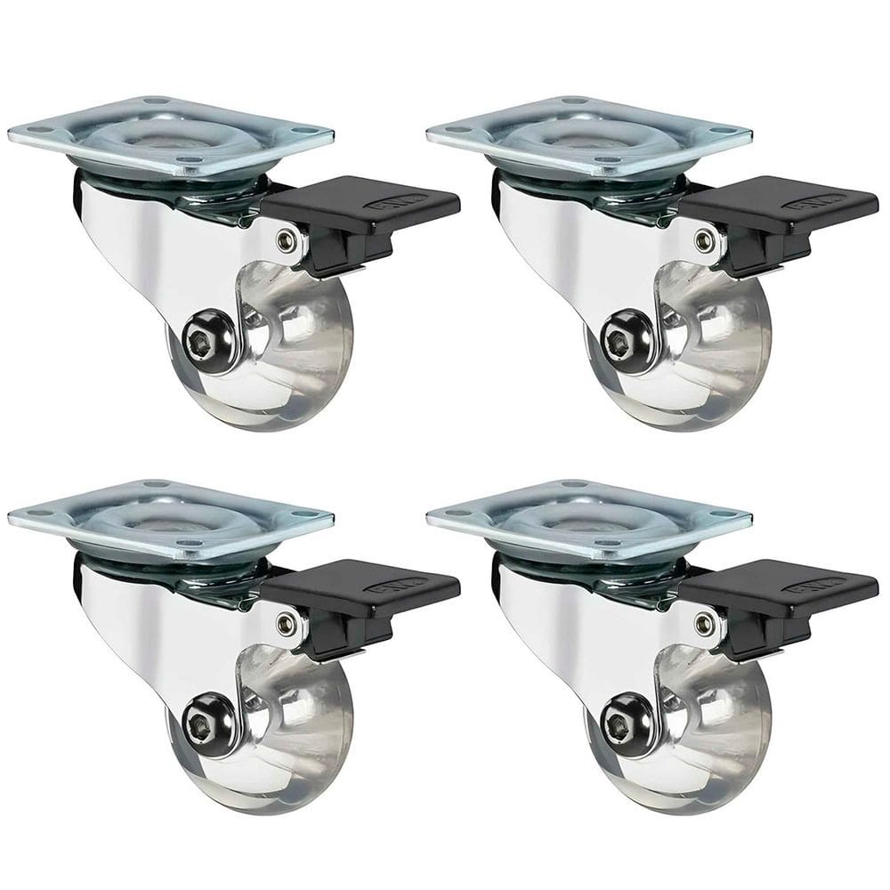 Kit 4 Rodízio Gel Incolor com Freio 50mm 30kg