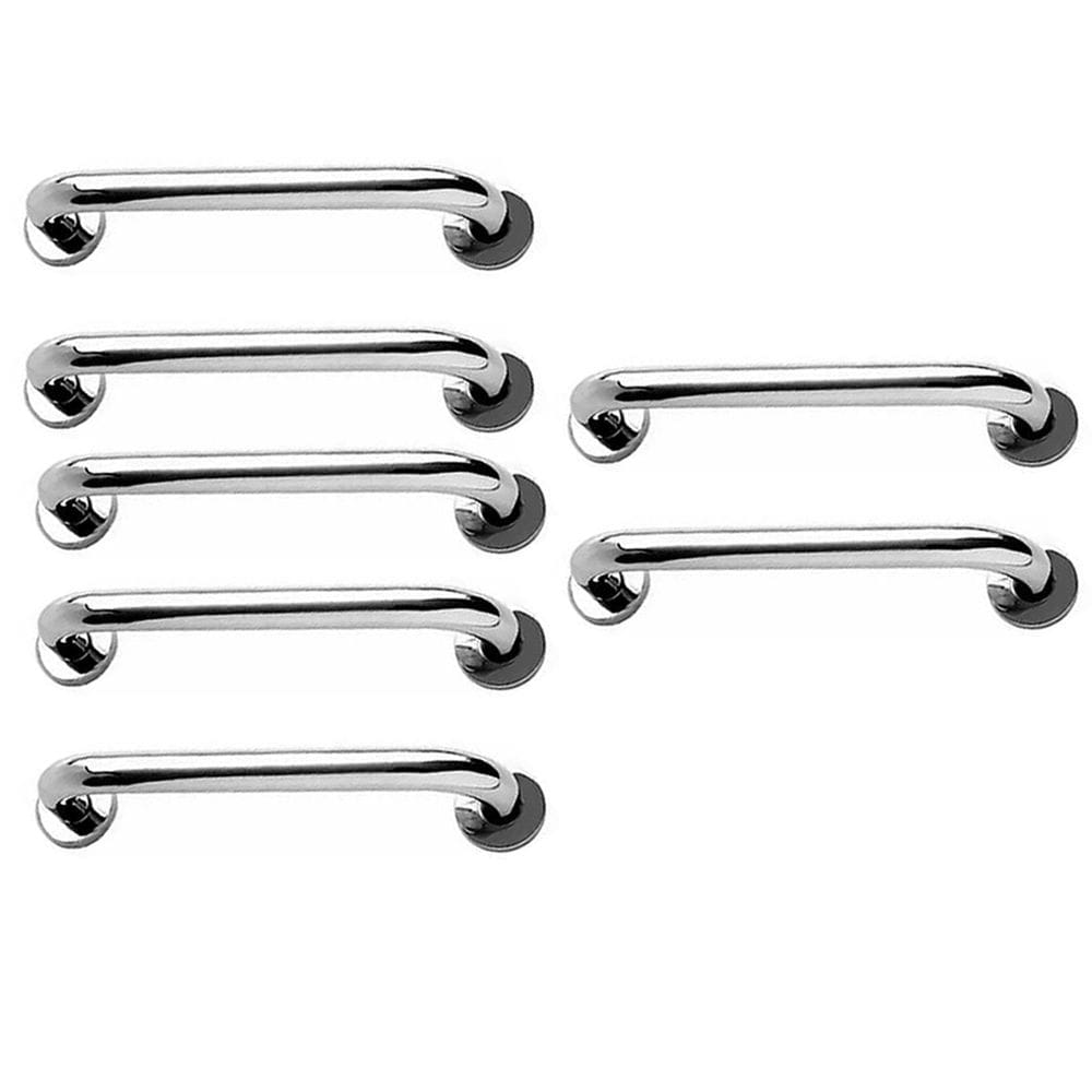 Alça de Apoio 30cm Barra Inox Kit 7 Unidades Cadeirante Segurança Idoso Corredor Box Banheiro Acessibilidade Deficiente Suporte Corrimao