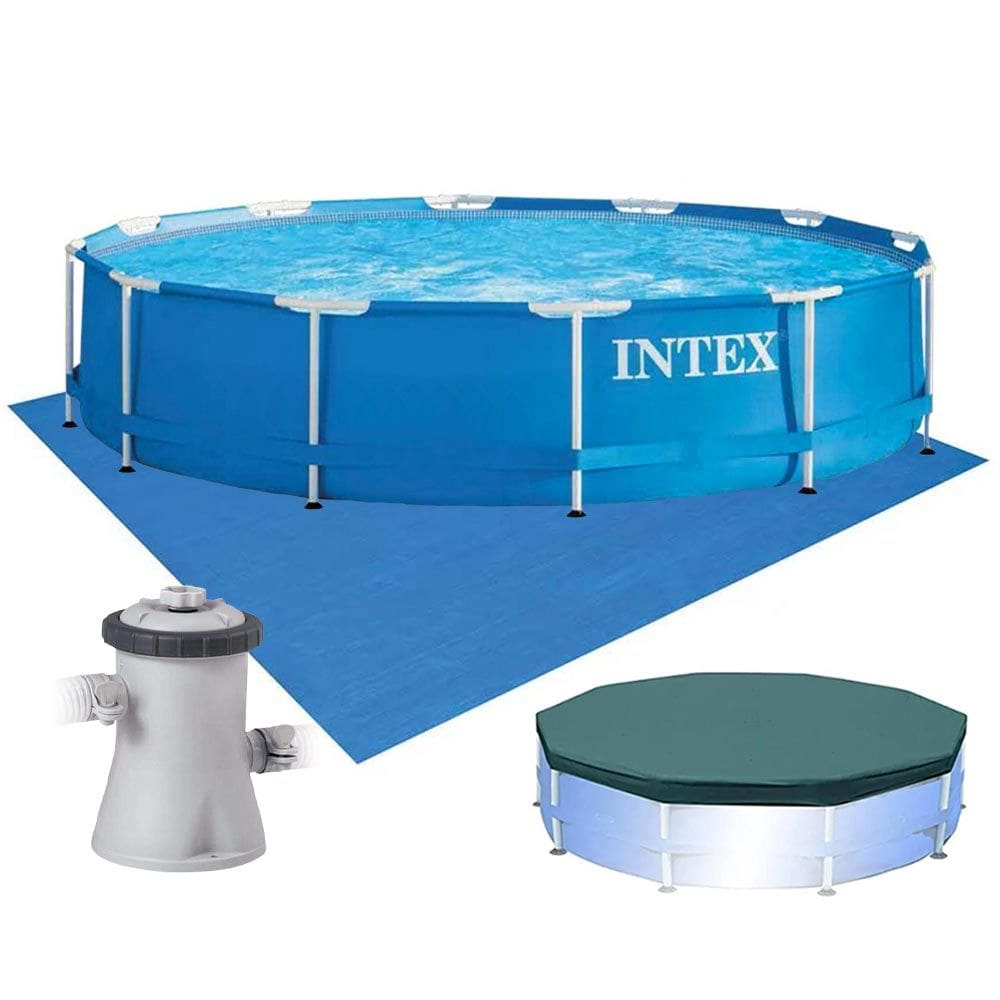Piscina Intex 4.485 Litros Estrutural Azul Capa Bomba Filtrante Forro 220