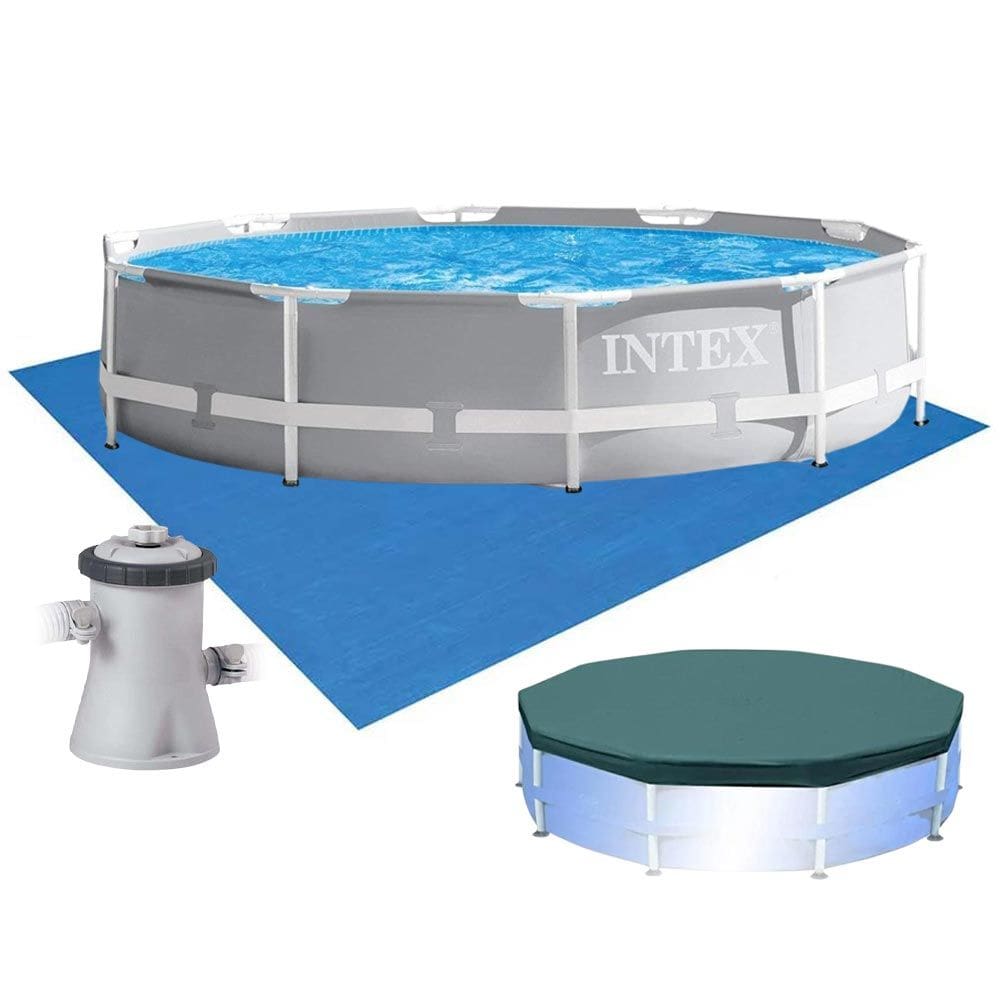 Piscina Intex 4.485 Litros Estrutural Prism Cinza Capa Bomba e Forro 220v