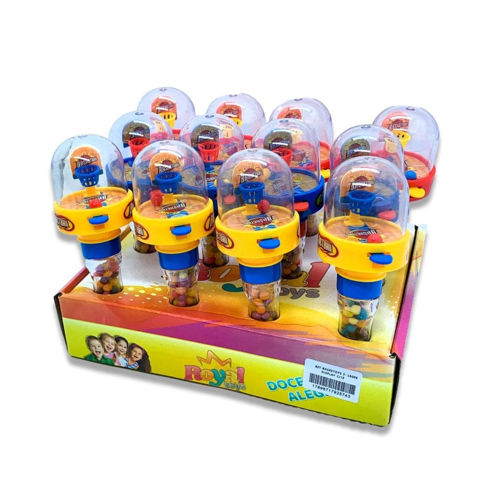 Basketoys Cesta de Basquete c/ tubo de balinha tutti frutti