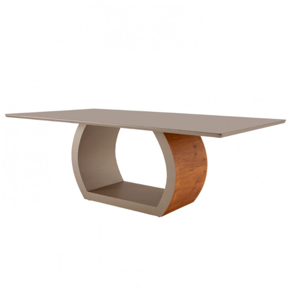 Mesa para Sala de Jantar Ellis 220cm em Madeira com Vidro Moderna Mobília