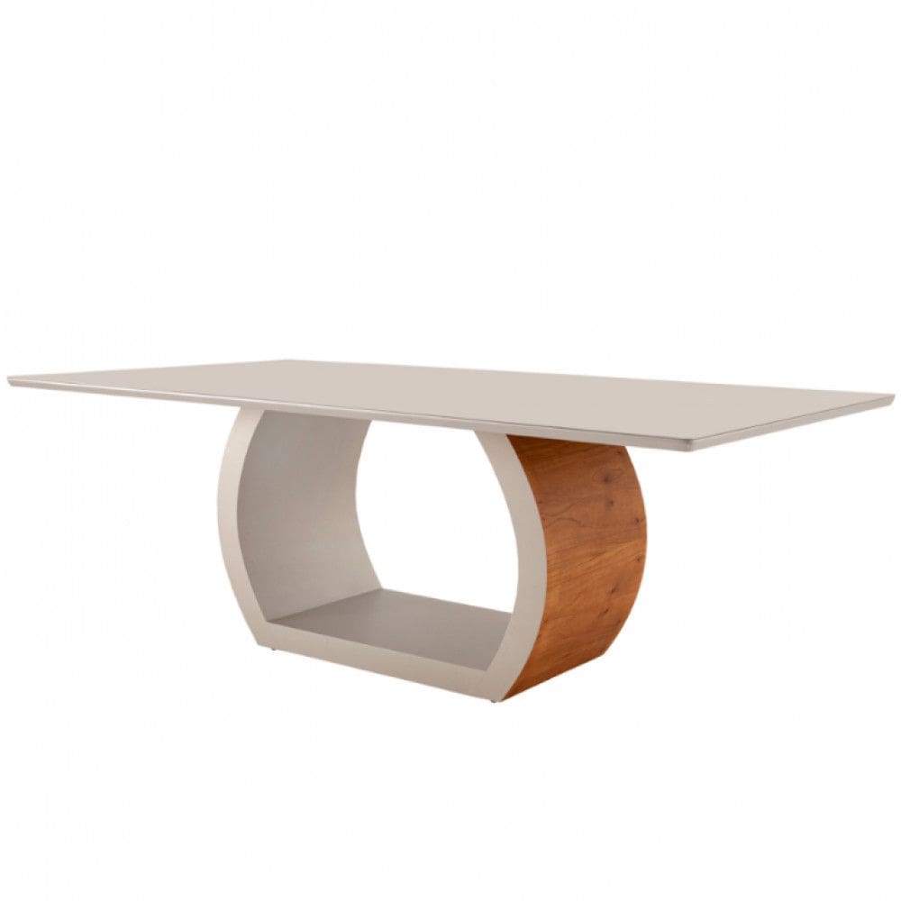 Mesa para Sala de Jantar Ellis 220cm em Madeira com Vidro Moderna Mobília