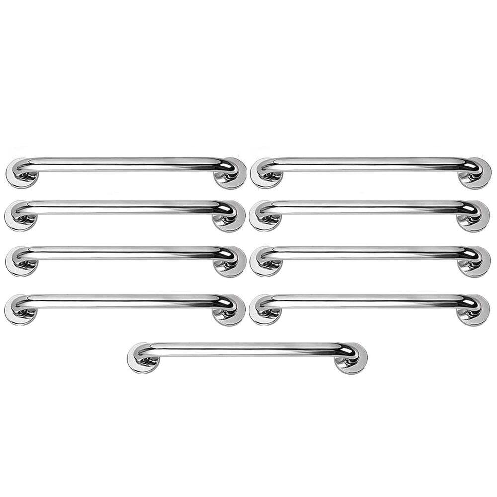 Alça Barra De Apoio 50cm Aço Inox Kit 9 Uni Gestante Idoso Cadeirante Segurança Box Banheiro Corrimao