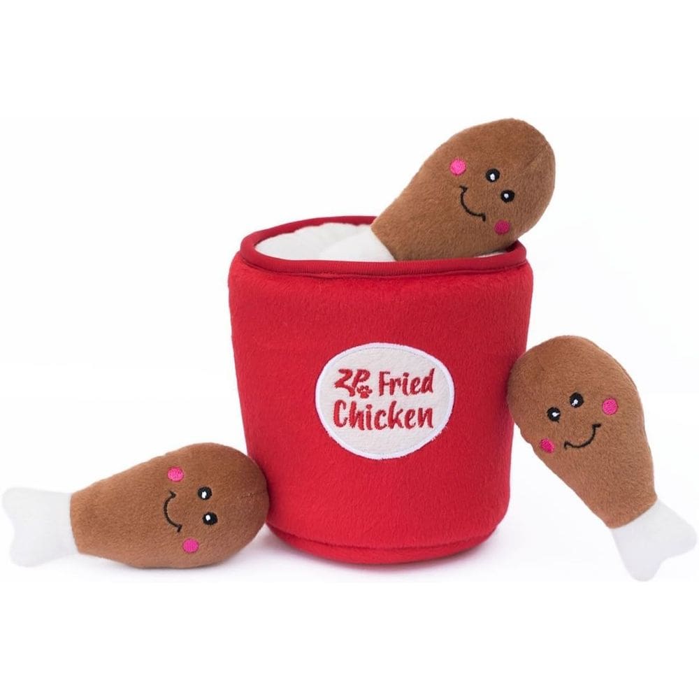 Pelúcia Zippypaws Burrow Brinquedo Com Apito Balde de Frango Para Cães E Gatos