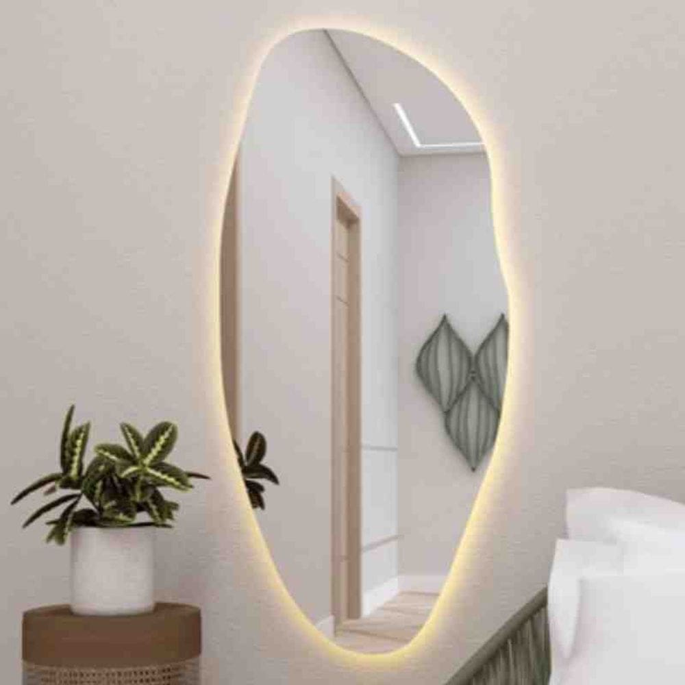 Espelho Orgânico Prata Pietro Led 60x116 cm Fuzimoto