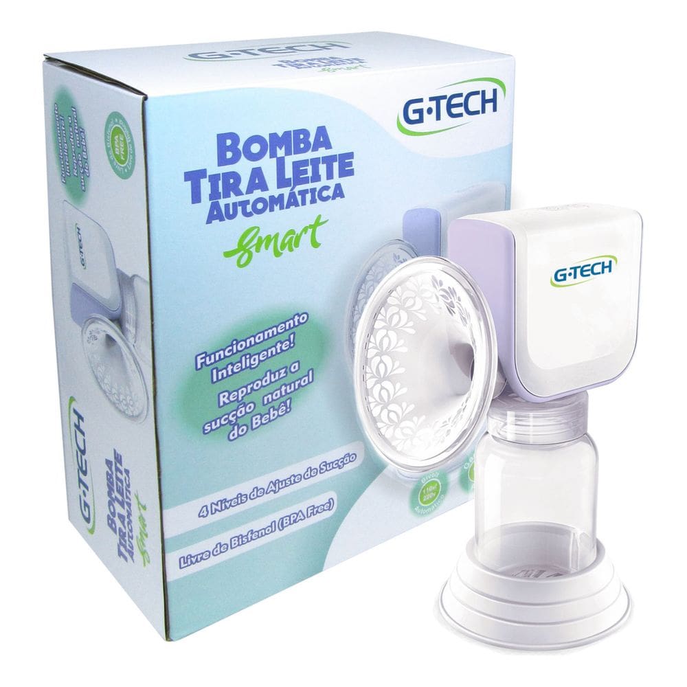 Bomba De Extração De Leite Materno Tira Leite Sucção Ajustável Elétrica Smart G-Tech