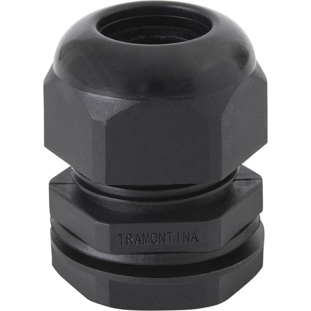 Conector Prensa-cabo 1 Polegada Tramontina Em Termoplástico Preto Com Bucha