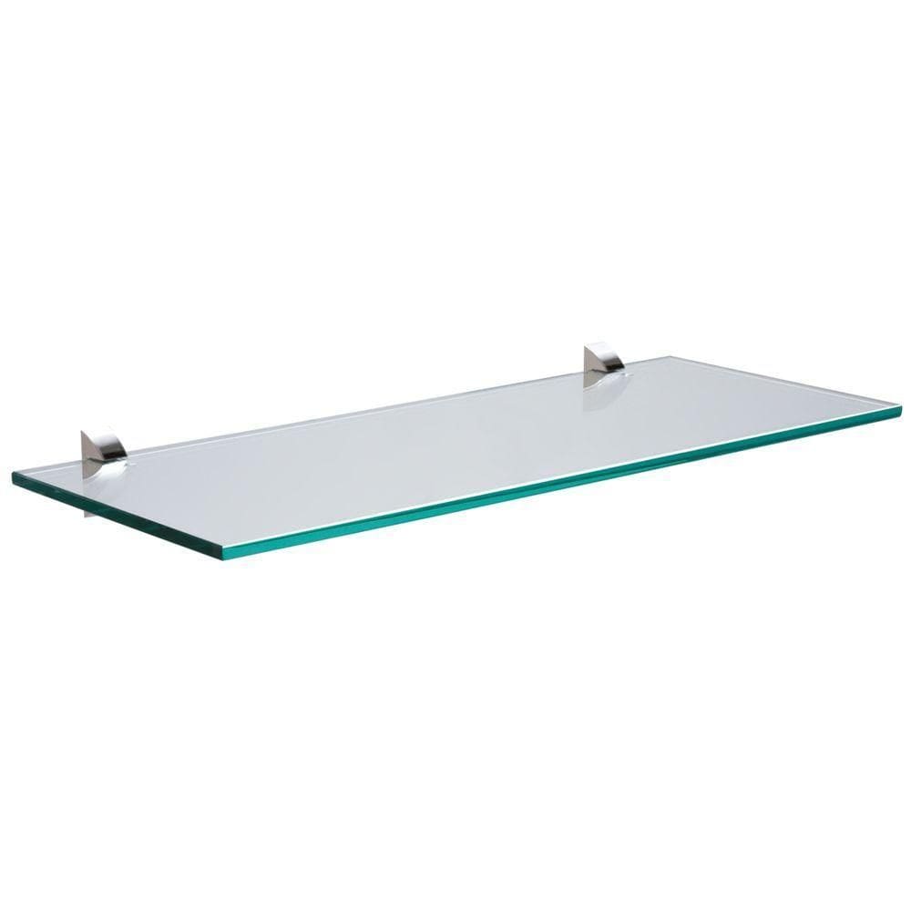 Prateleira De Vidro Tramontina Glass Reta Com Suporte Injetado 600x200x8 Mm