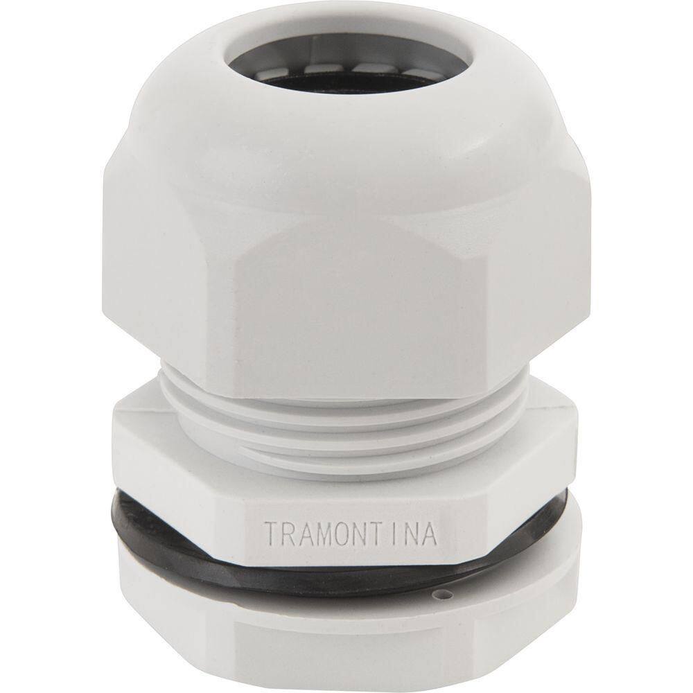 Conector Prensa-cabo 1.1-4 Polegada Tramontina Em Termoplástico Cinza Com Bucha