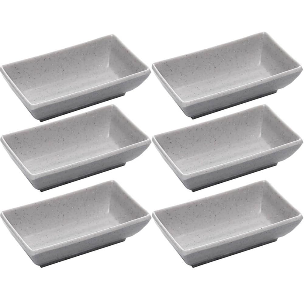 6 Porta Shoyu Melamina 10x6x3cm Tóquio Granilite Lyor Molho Tarê Sunomono