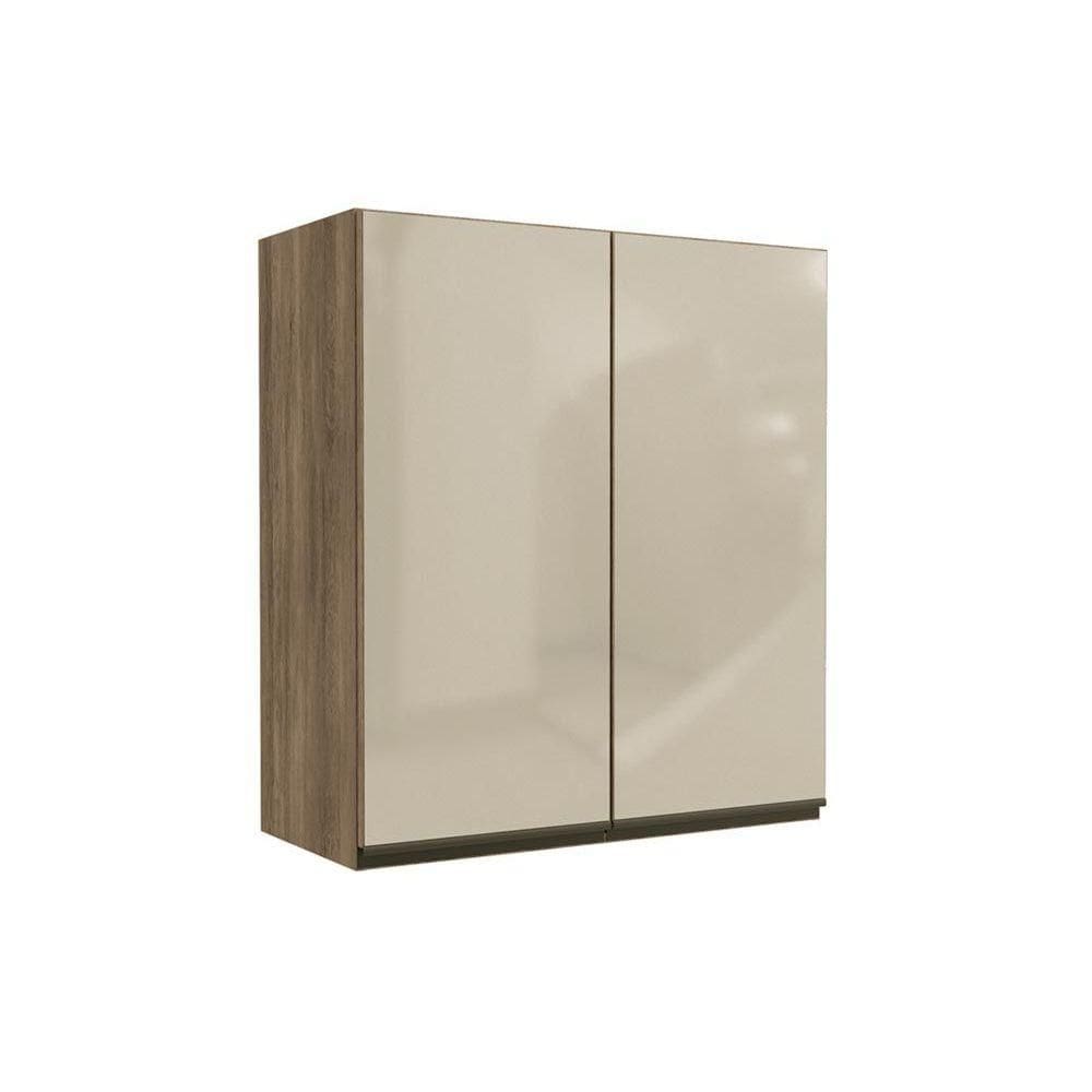 Armário de Cozinha Modulado Maxxi G765 2 Portas c/ Vidro 80cm Nogal - Kappesberg