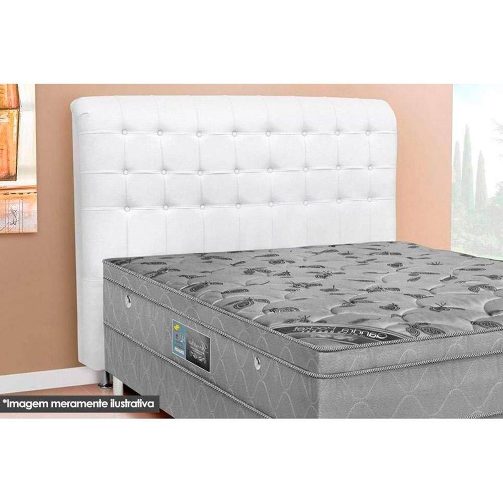 Cabeceira Cama Box Estofada Casal Dama Plus Courano Branco - Simbal