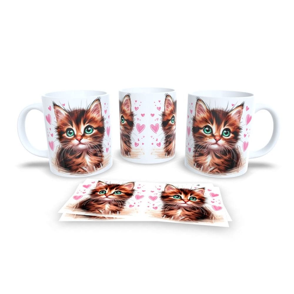 Caneca Cerâmica Personalizada Gato / Gatinho Marrom - Modelo 785290