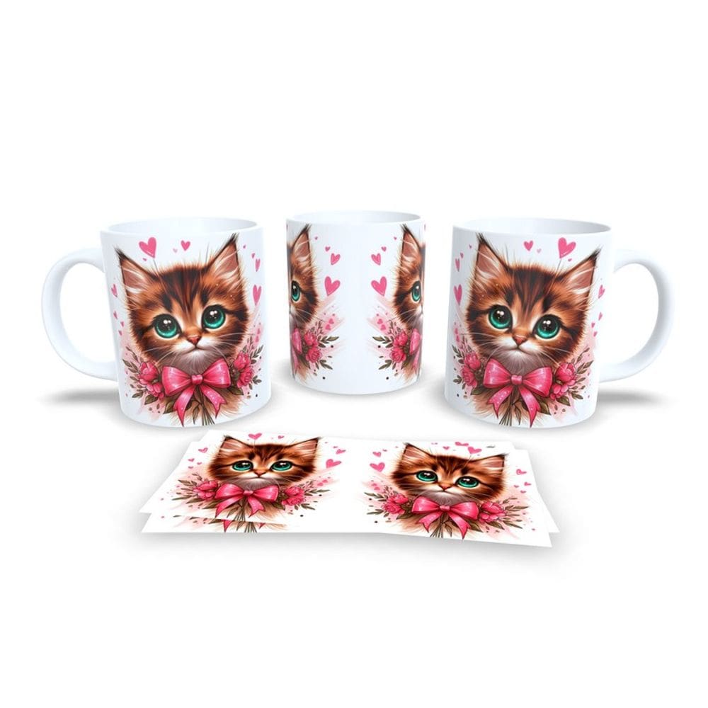 Caneca Cerâmica Personalizada Gato / Gatinho Marrom - Modelo 785289