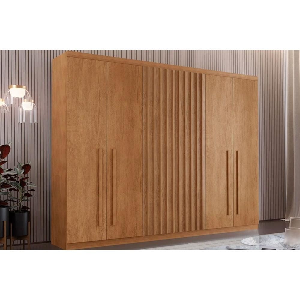 Guarda Roupa Casal 6 Portas e 4 Gavetas Denver Naturale - Rufato