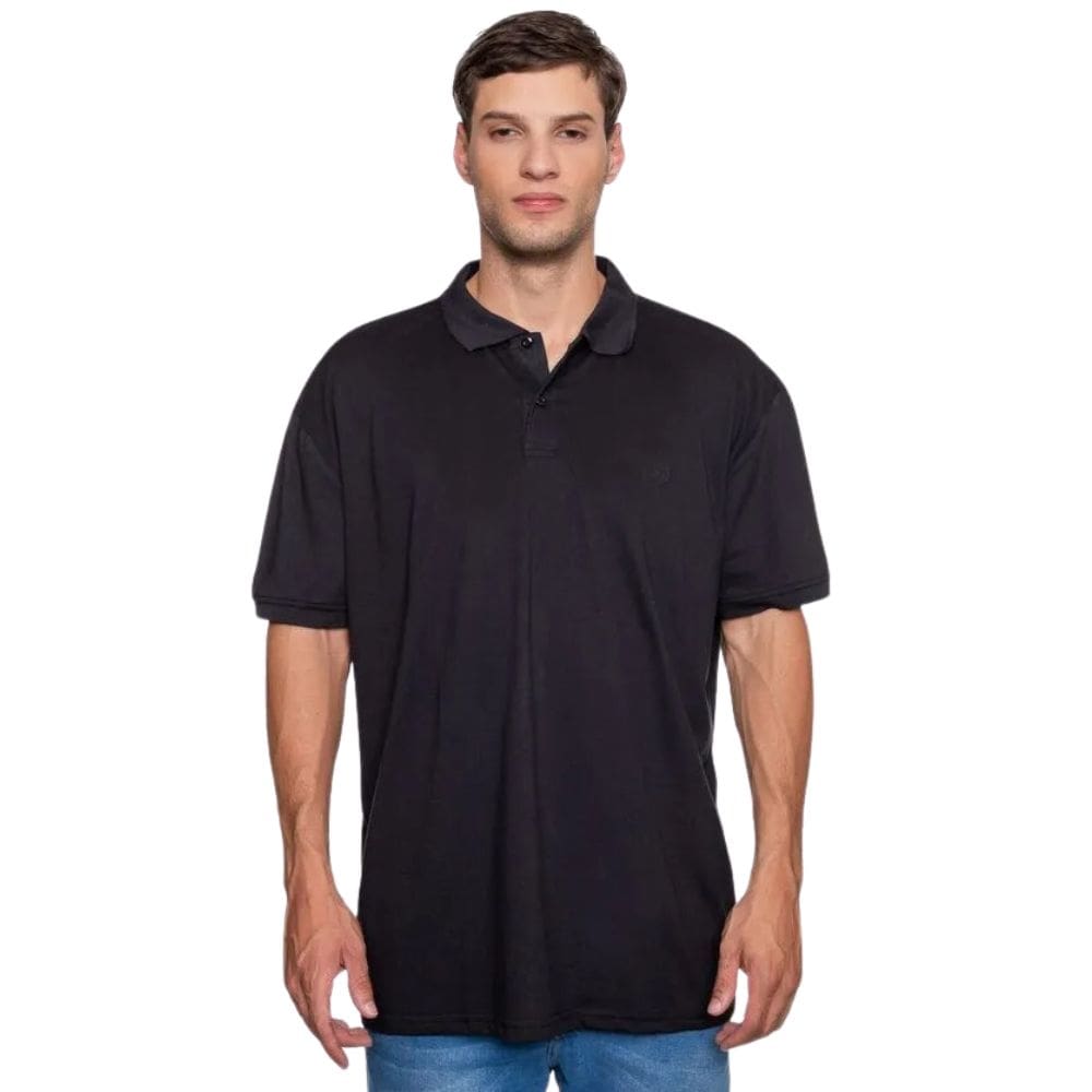 Camisa Polo Plus Size Masculina Fatal Piquet Preta 29547