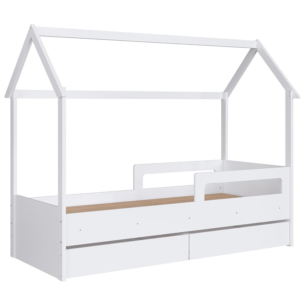 Cama Infantil Casinha Com 2 Gavetas Infix C06 Branco - Mpozenato