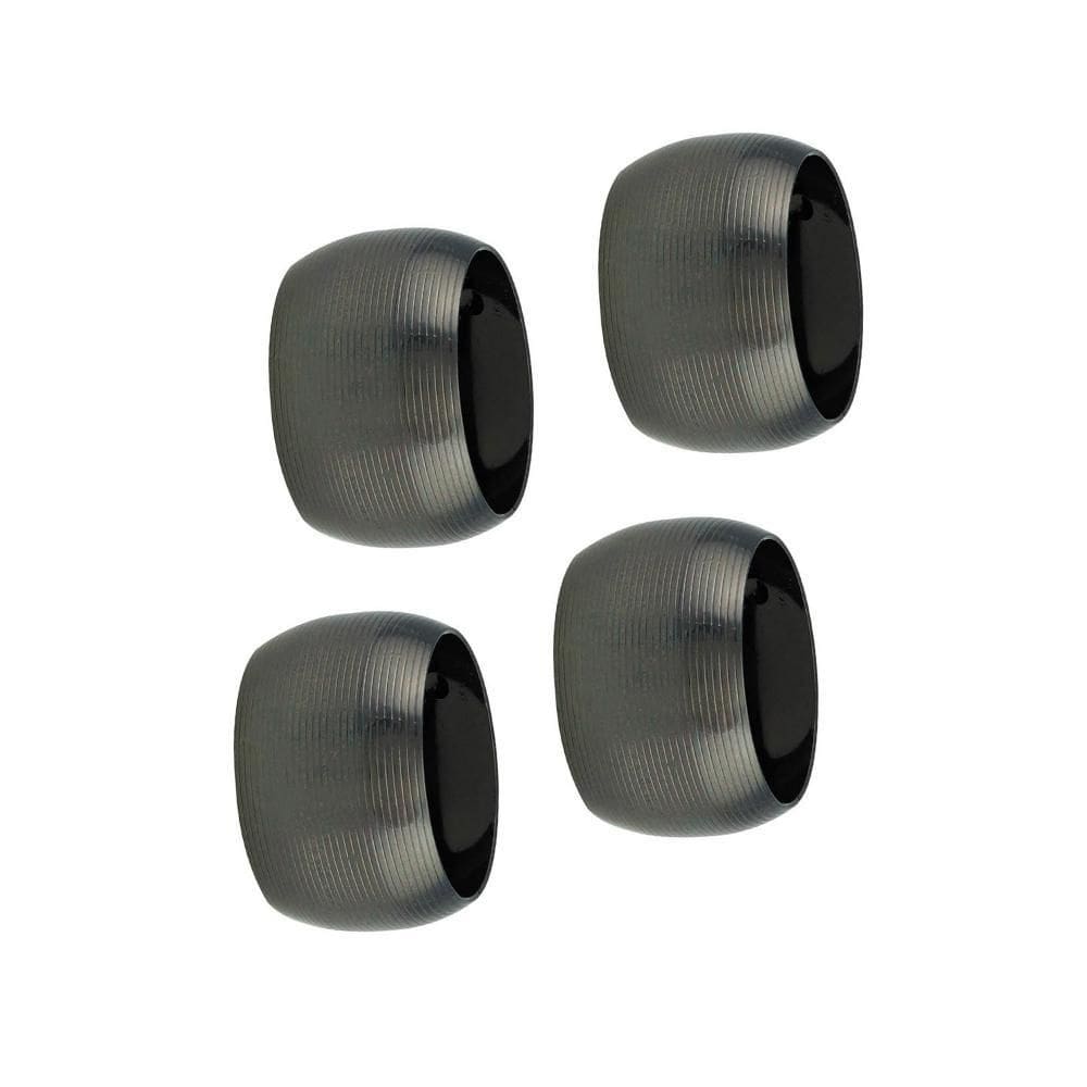 4 Anéis para Guardanapo Circle de Aço Preto - Lyor