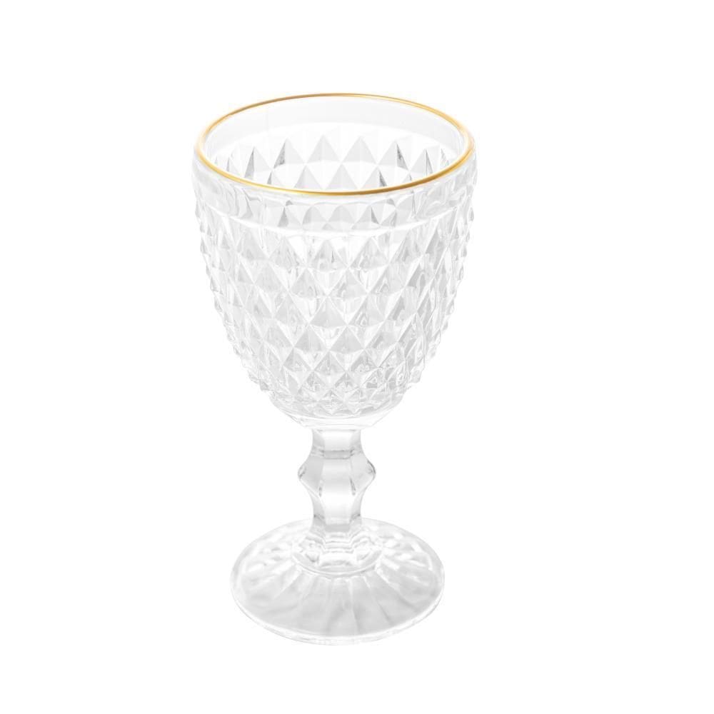 Taça para Água Bico de Abacaxi de Vidro Fio de Ouro - Lyor