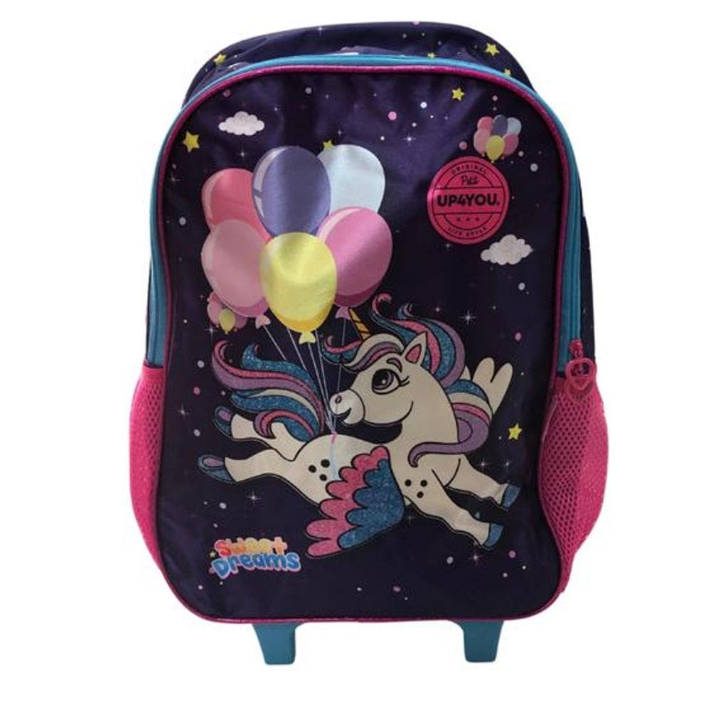 Mochila Com Rodas Kit Rosa Un Up4u