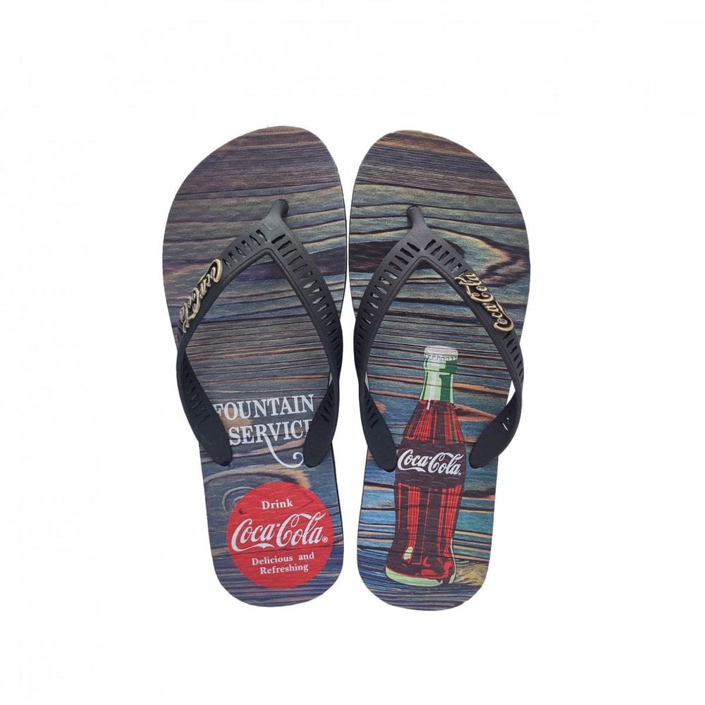 Chinelo Coca Cola Foutain Wood Masculino Calce Fácil CC4352
