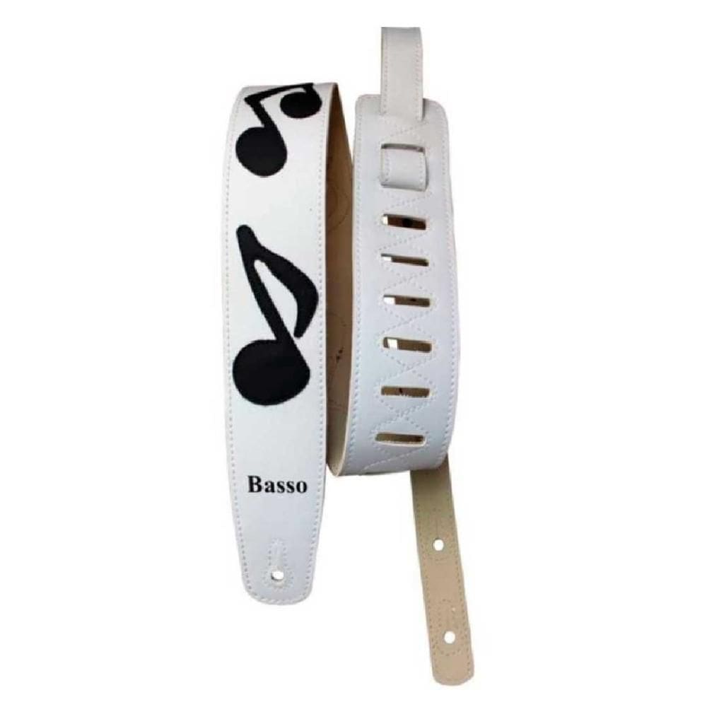 Correia Basso Nm Branco C/nota Musical Preto [F108]