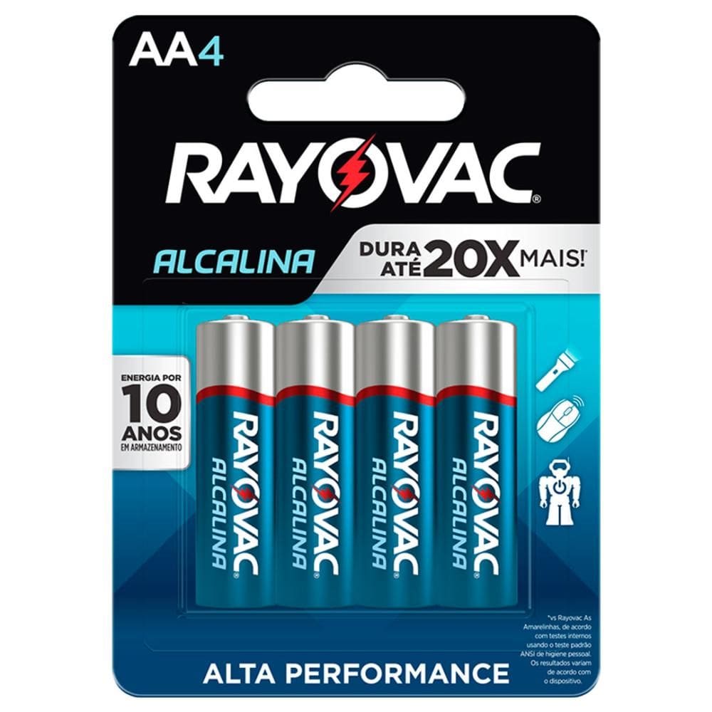 4 Pilhas Alcalinas Aa Rayovac [F108]