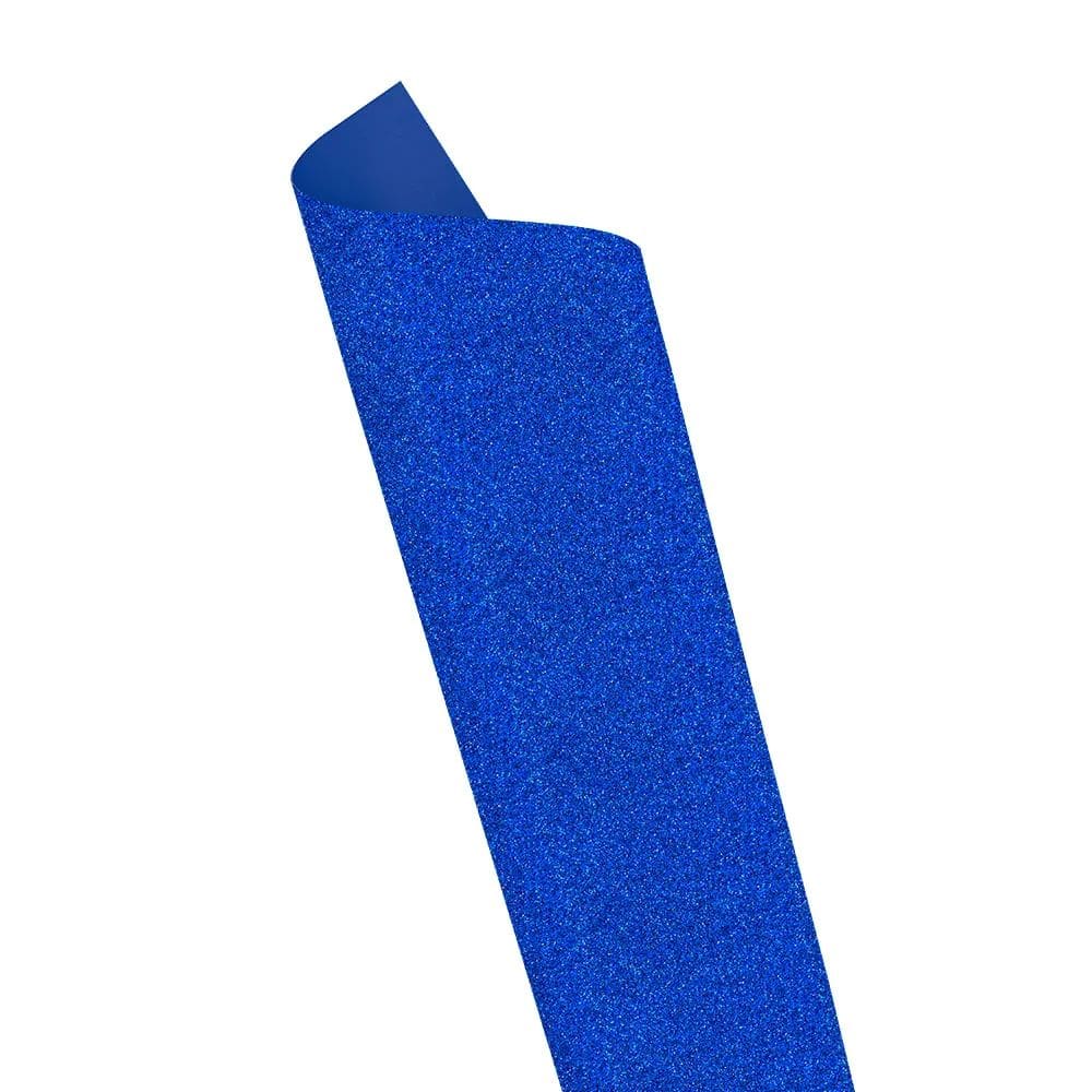 Placa Eva Com Brilho 40Cmx60cm Azul Royal Folhas Leoarte