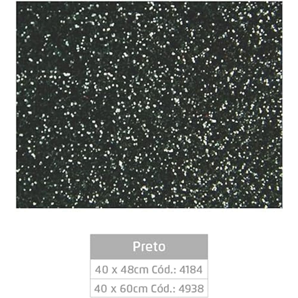 Placa Eva Com Brilho 40Cmx60cm Preto Folhas Leoarte