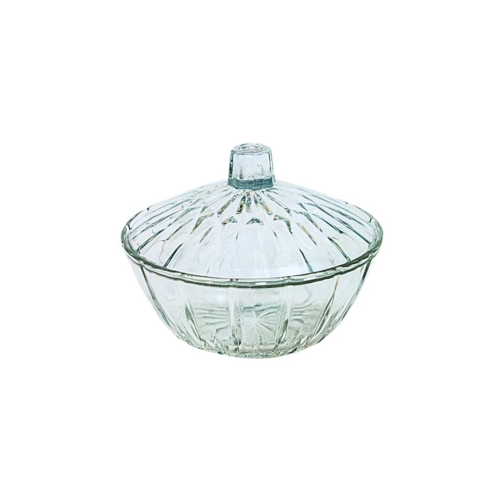 Bomboniere De Vidro Com Tampa Baleiro Porta Objeto