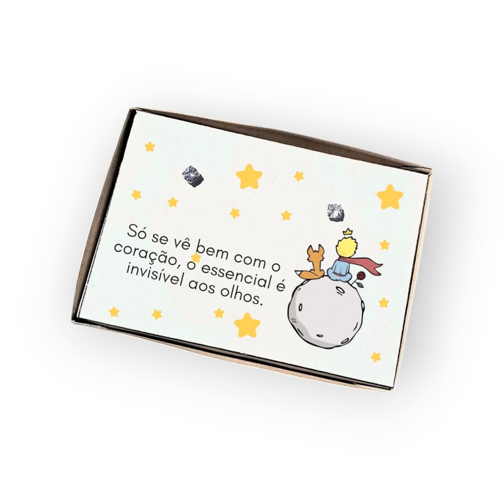 Brinco ponto de luz de aço+ Caixa presente Pequeno Príncipe