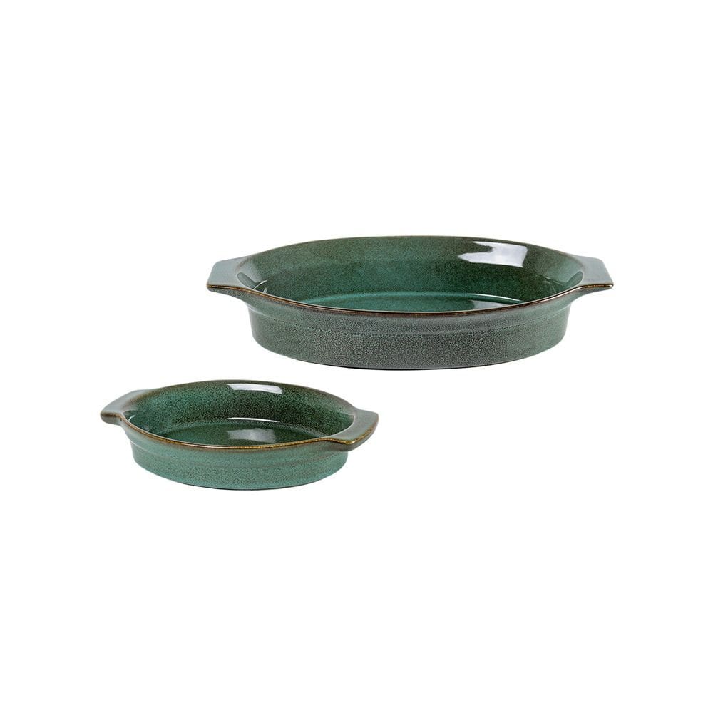 2 Travessas de Cerâmica Verde 40cm UN0022 BTC