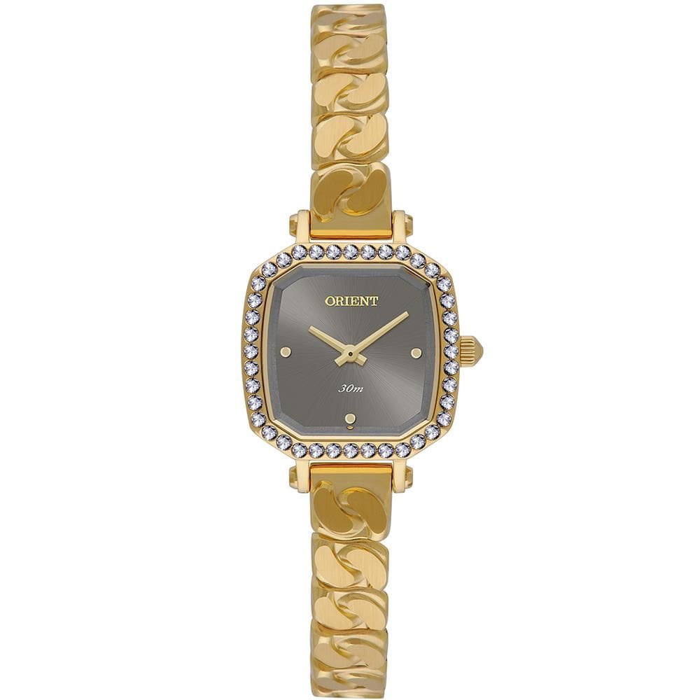 Relógio Orient Feminino Ref: Lgss0062 G1kx Retangular Dourado