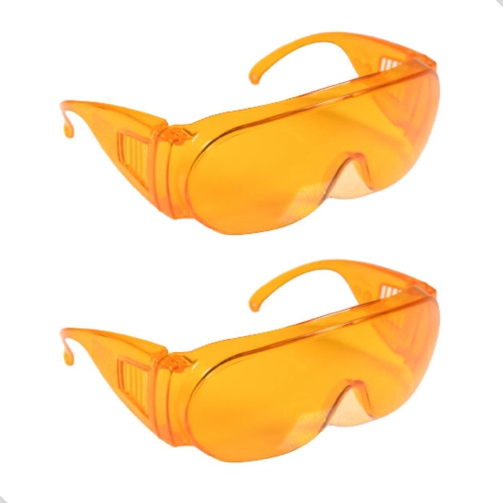 2 óculos Sobrepor Lente Laranja Bloqueia Luz Azul Uva Uvb - UN / 2 [F103]