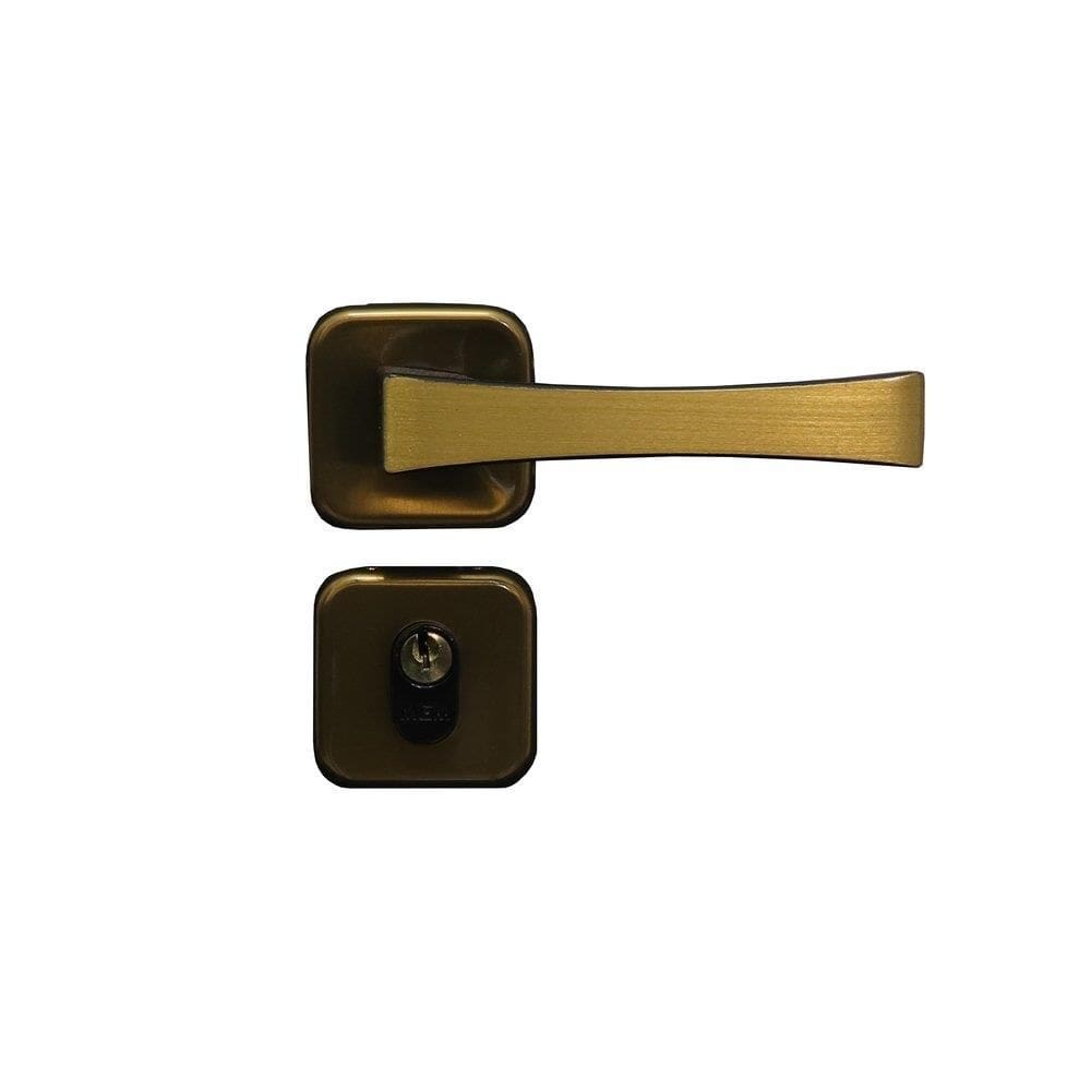 Fechadura Mgm Externa 40 Paris Roseta Bronze Latonado