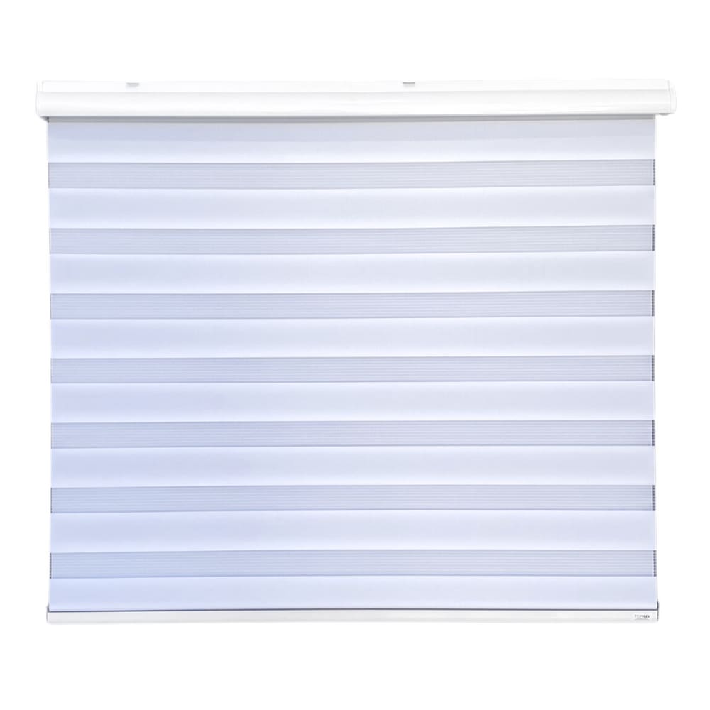 Persiana Rolo Duplo Tecido Zebra Branca 100 (L) x 220 (A) Double Vision C/ Bandô e Kit Instalação