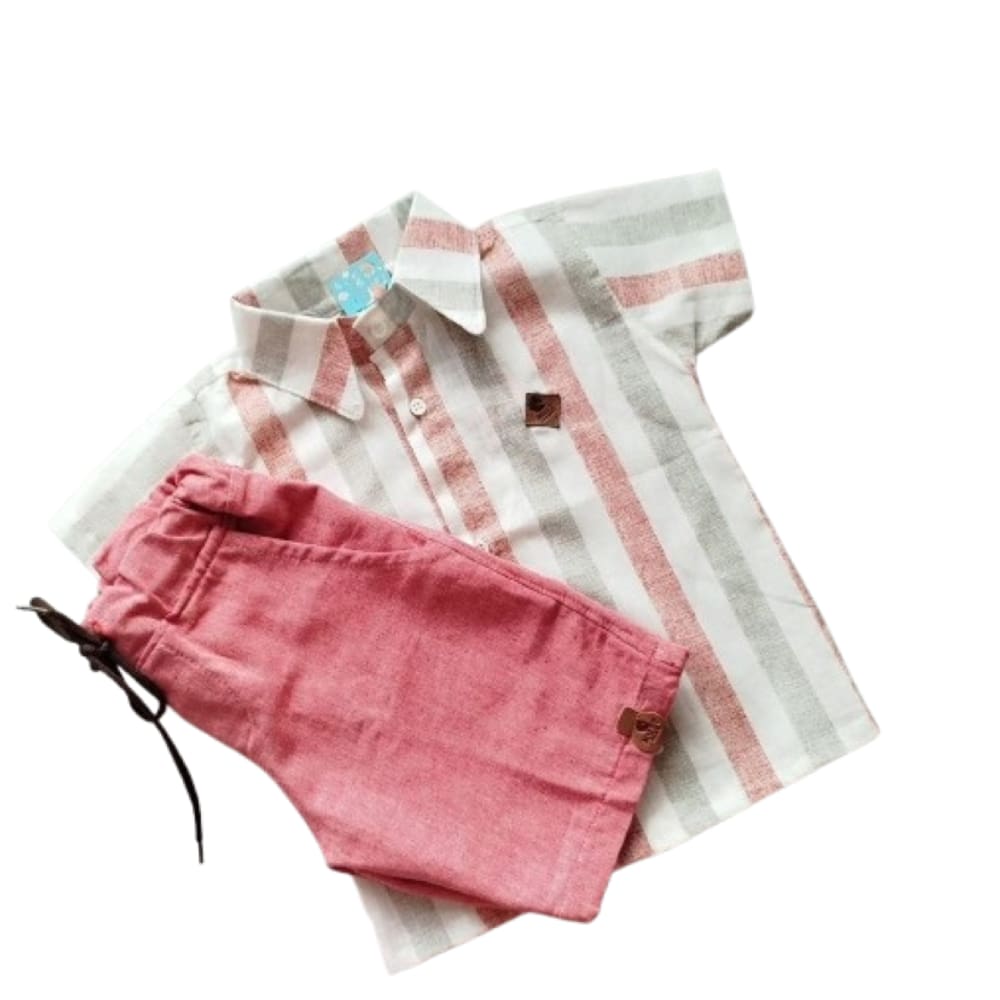 Conjunto infantil camisa e bermuda - modinha masculina