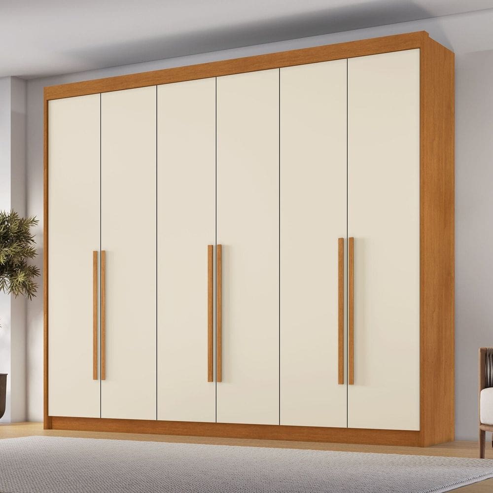 Guarda Roupa 6 Portas 6 Gavetas México Cinamomo/Off White