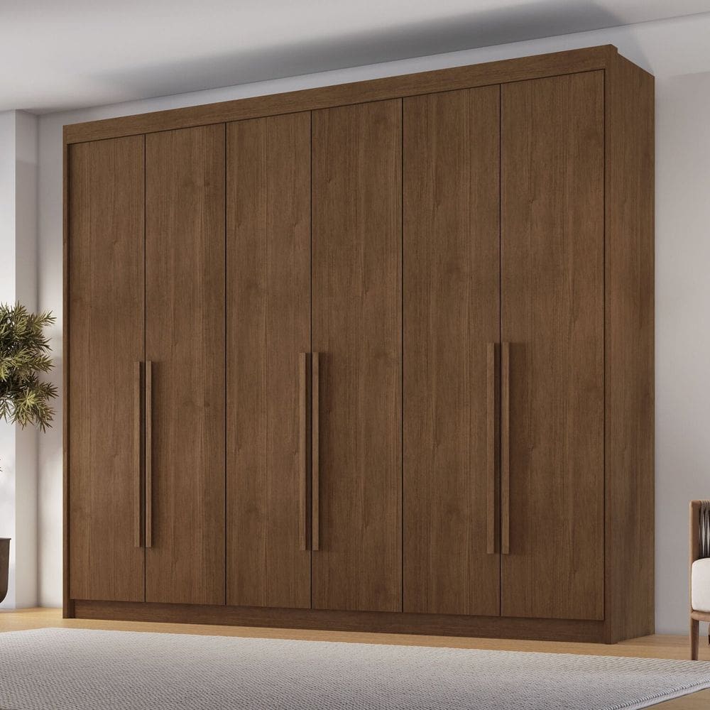 Guarda Roupa 6 Portas 6 Gavetas México Cacau