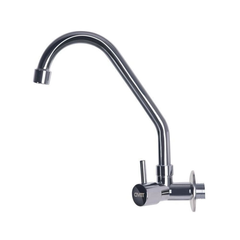 Kit 2 Torneiras para Cozinha de Parede Metal Alavanca Cinza