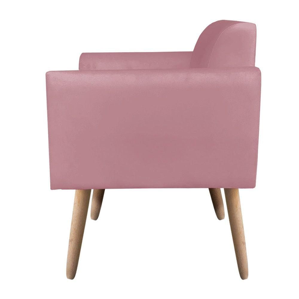 Namoradeira Marisa Suede Rose Pés Palito Natural