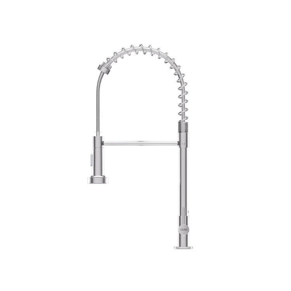 Kit 2 Torneiras Gourmet Cozinha Monocomando Duo Escovada Civitt Cinza