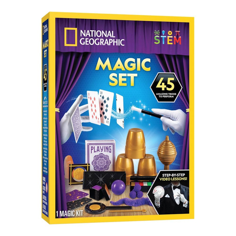 Conjunto mágico Blue Marble National Geographic Kids com 45 truques