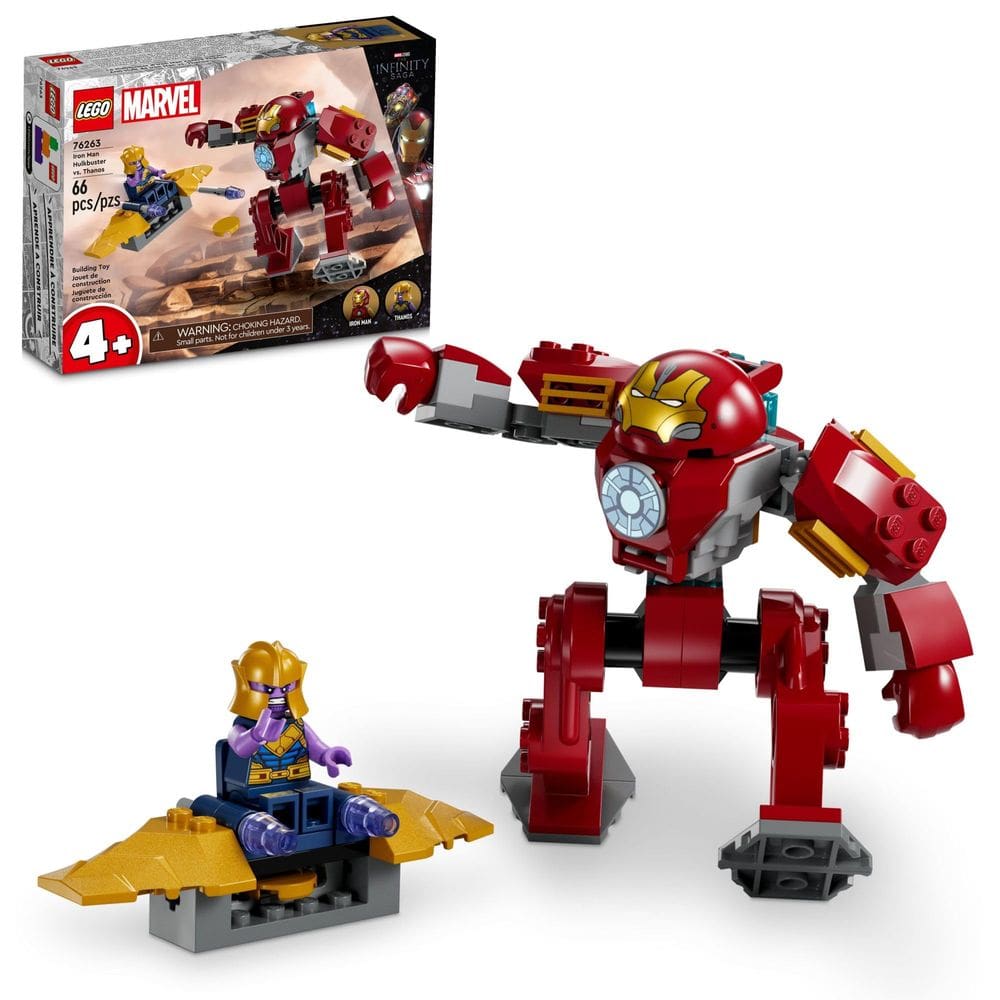 Conjunto de brinquedos de construção LEGO Marvel Iron Man Hulkbuster vs Thanos