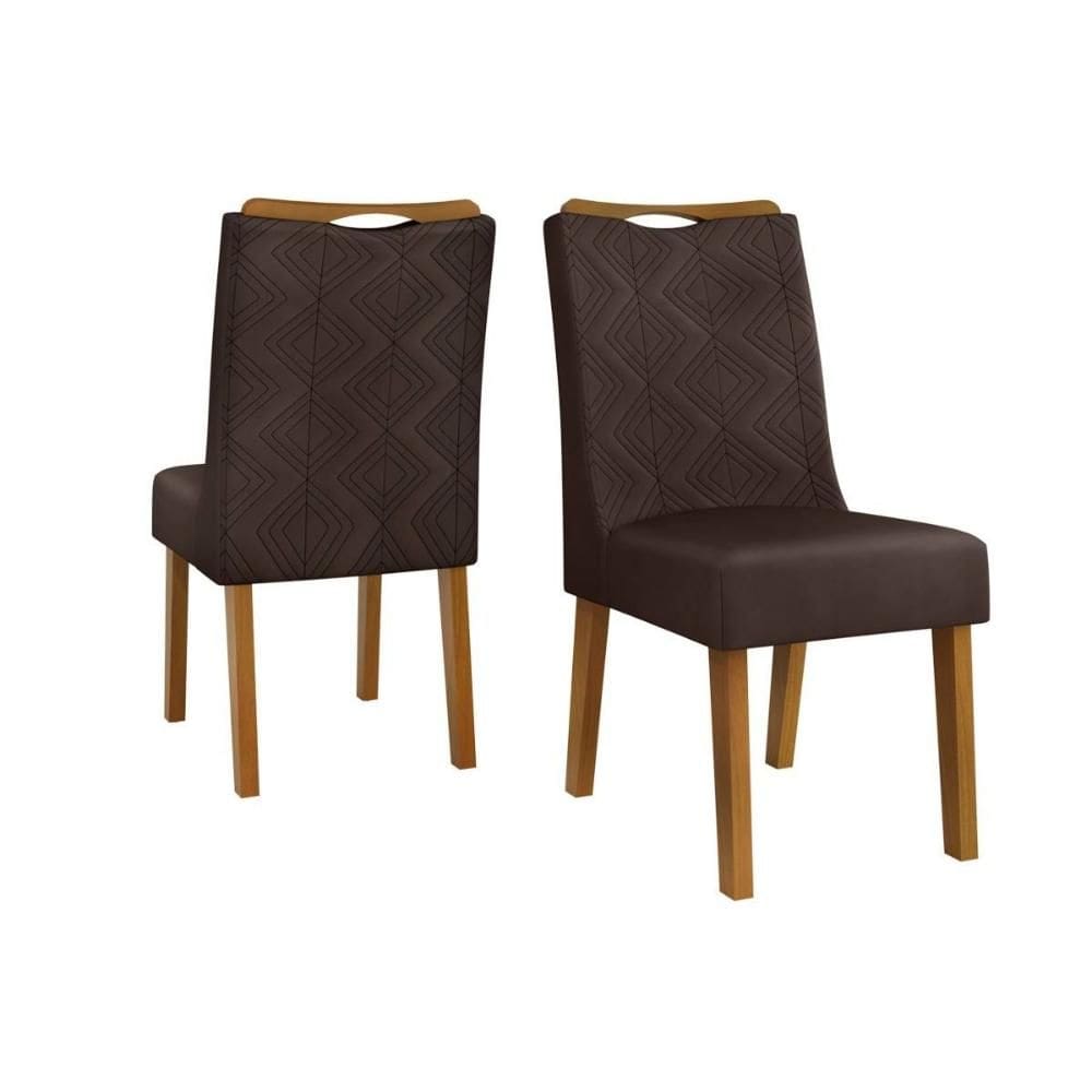 Cadeira Sala de Jantar Stela Ipê/Suede Moca Marrom - DJ Móveis