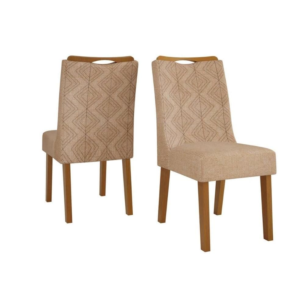 Cadeira Sala de Jantar Stela Ipe/Suede Kraft Bege - DJ Móveis