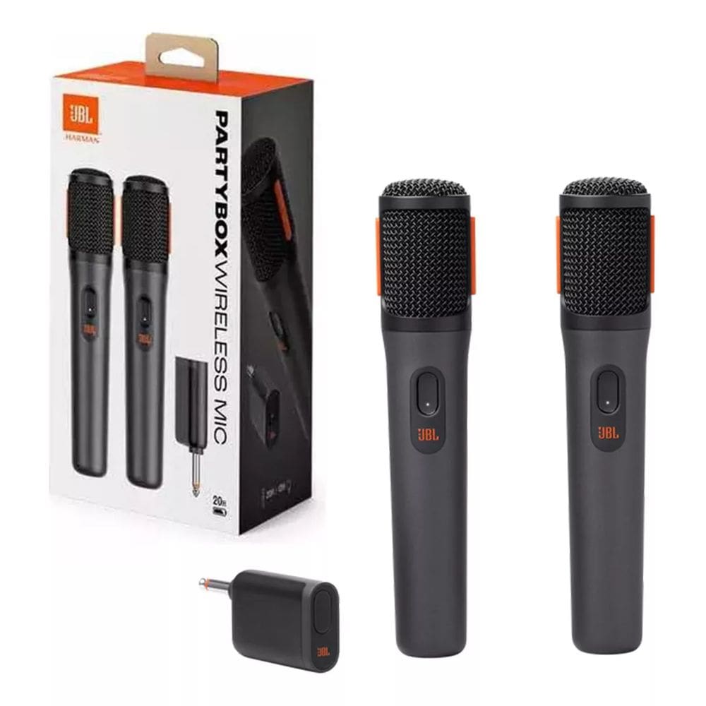 Microfone Sem Fio Jbl Partybox Wireless 2 Unidades Preto