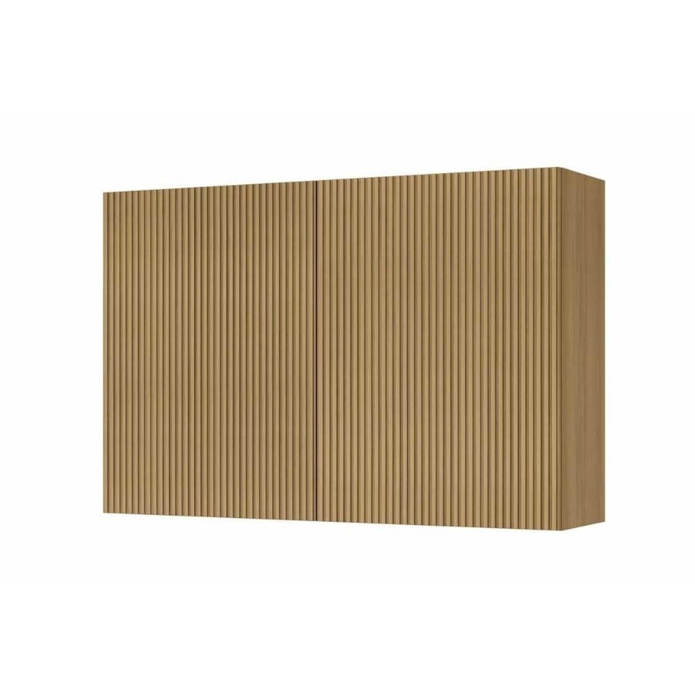 Armário Aéreo p/ Cozinha Rainha c/ 2 Portas Ripadas 120 cm Nature - Nesher